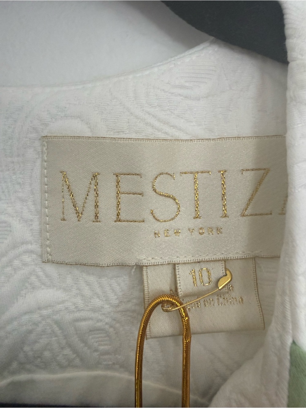 NWT Mestiza Dress Etta Scallop Mini in Green White - Picture 6 of 8